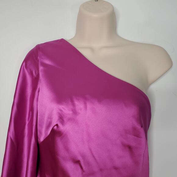 Ieena Mac Duggal Long Formal Evening Dress One Shoulder 26588 Orchid Size 4 NWT - Picture 5 of 13